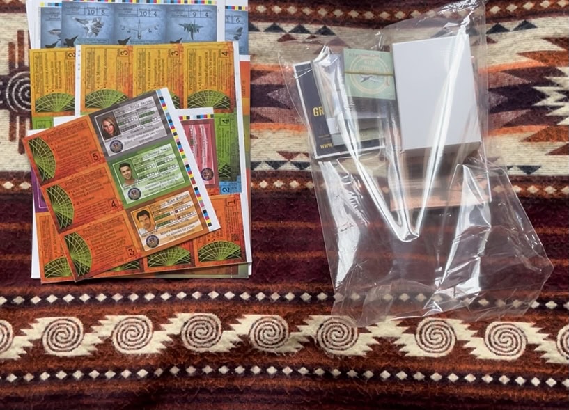 These are uncut sheets of all cards and paper parts from The Great Chase. They are part of a high quality print test from the Chinese Manufacturer